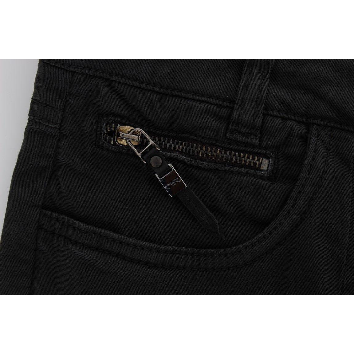 Costume National Black Cotton Capri Cropped Denim Jeans SIG32587-1