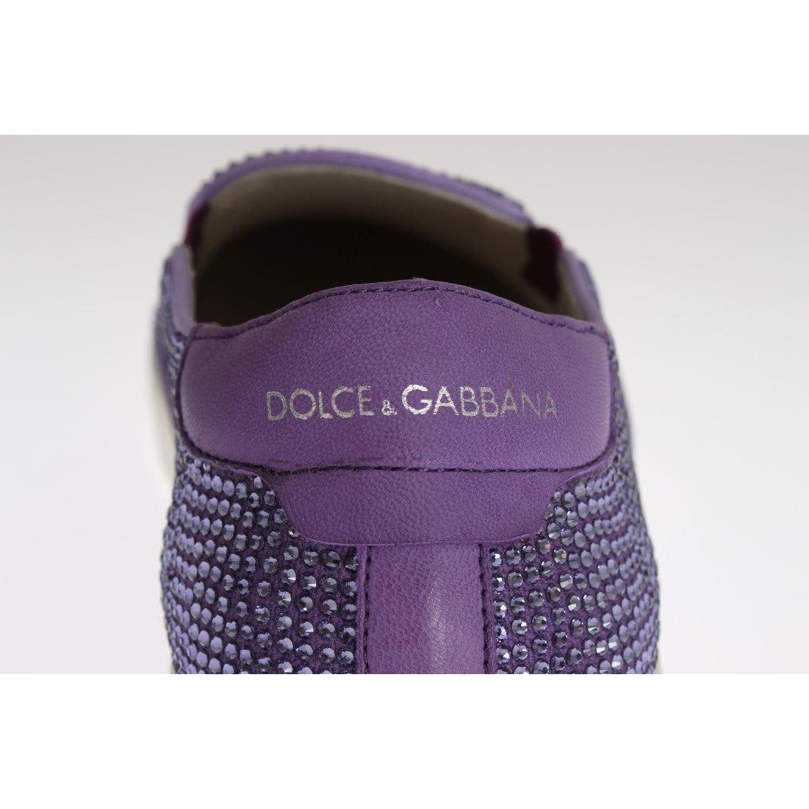 Dolce & Gabbana Purple Strass Canvas Logo Sneakers MV1093-44