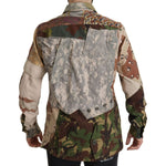 Dolce & Gabbana Multicolor Button Down Patchwork Shirt JKT3423- 42