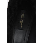 Dolce & Gabbana Black Xiangao Lamb Fur Leather Pumps LA3094-1