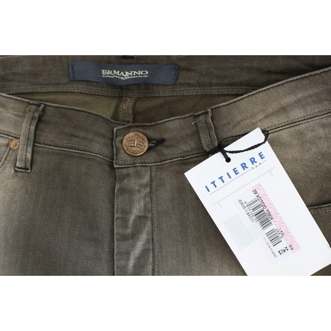 Ermanno Scervino Gray Cotton Blend Loose Fit Boyfriend Jeans