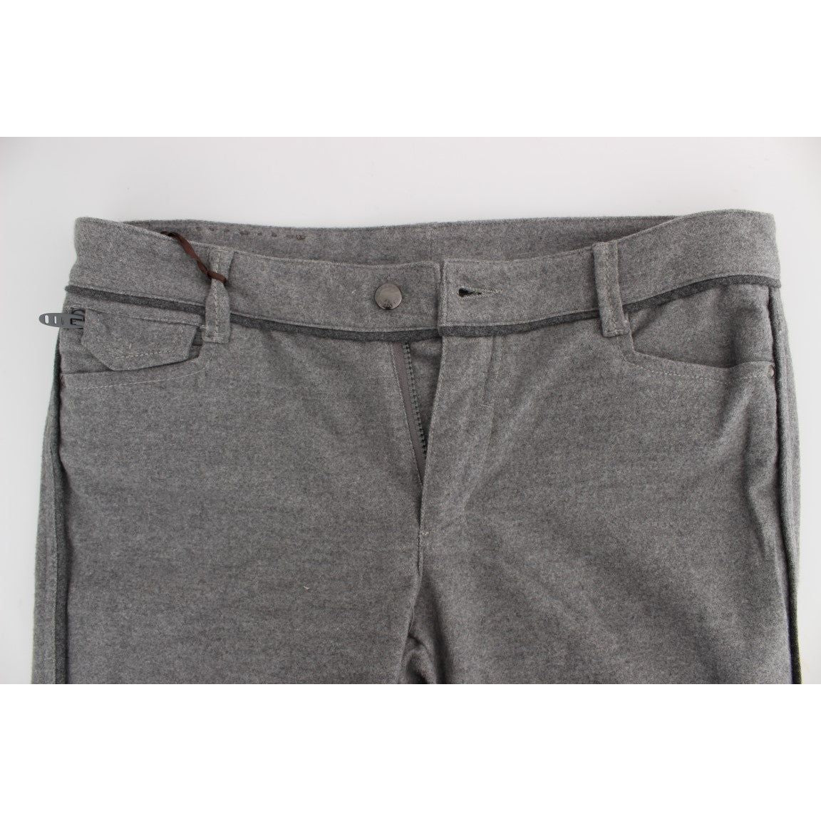Ermanno Scervino Gray Cotton Straight Fit Casual Pants SIG30297-4
