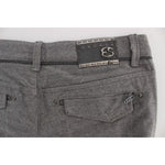 Ermanno Scervino Gray Cotton Straight Fit Casual Pants SIG30297-4