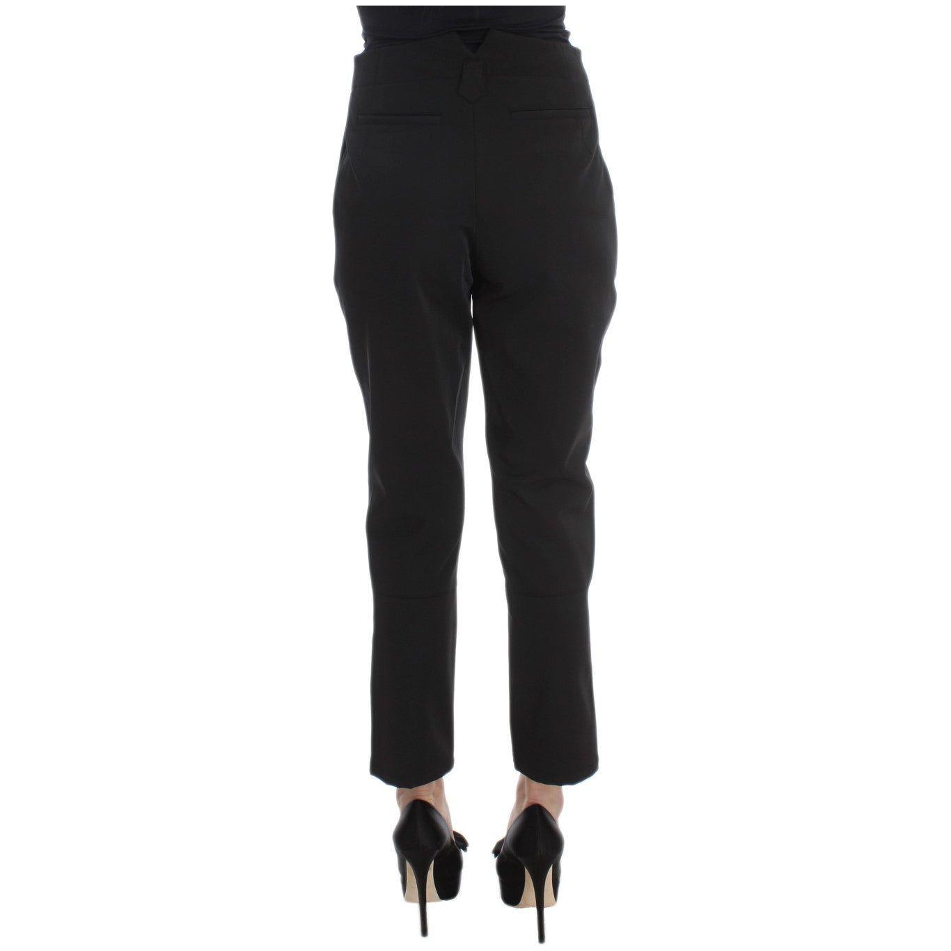 Ermanno Scervino Black Cotton Blend Capri Cropped Pants Jeans & Pants