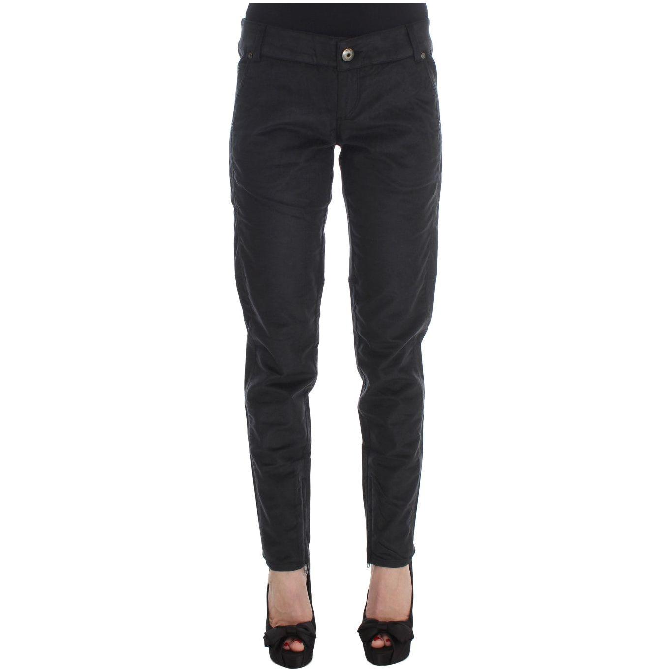 Ermanno Scervino Black Cotton Blend Regular Fit Pants SIG30403-1