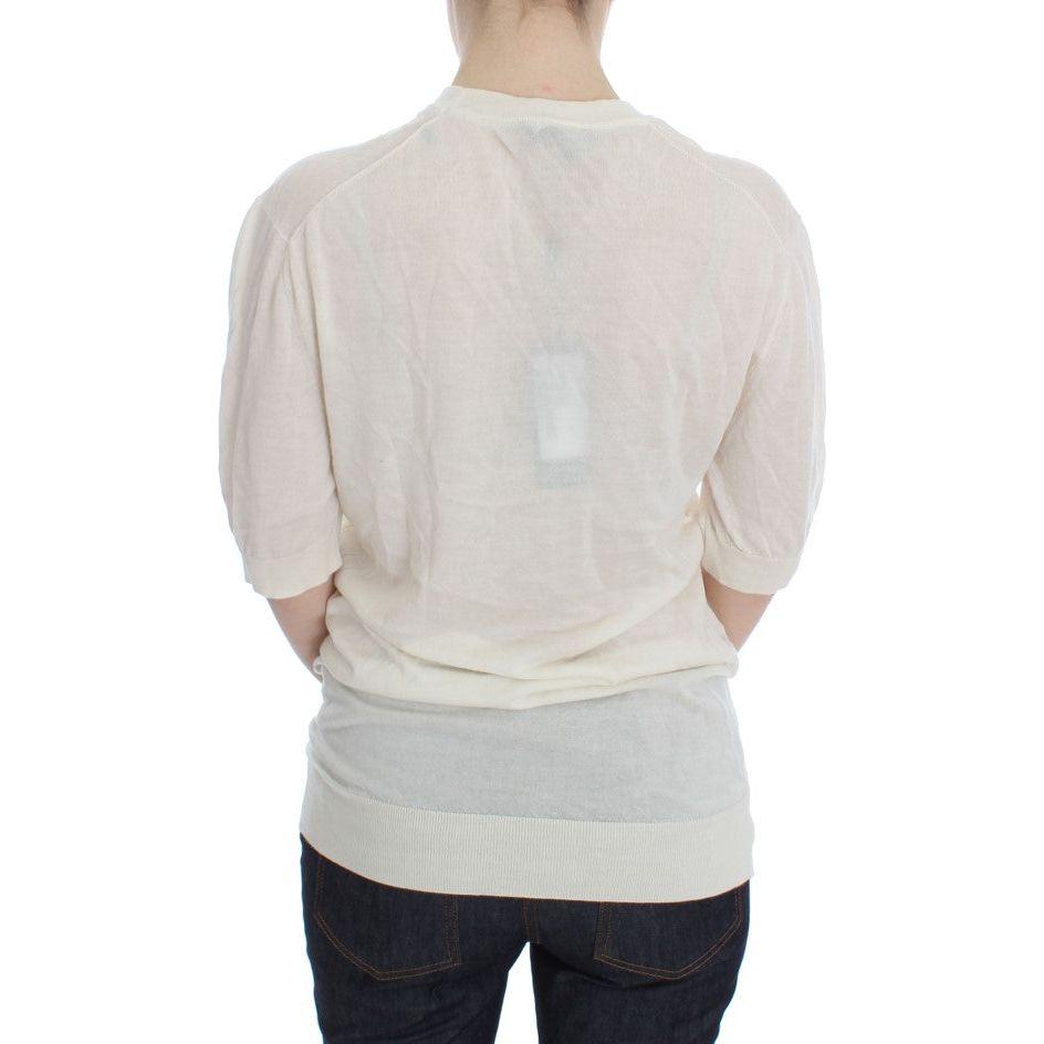 Dolce & Gabbana White 100% Cashmere Sweater DRE10087-1