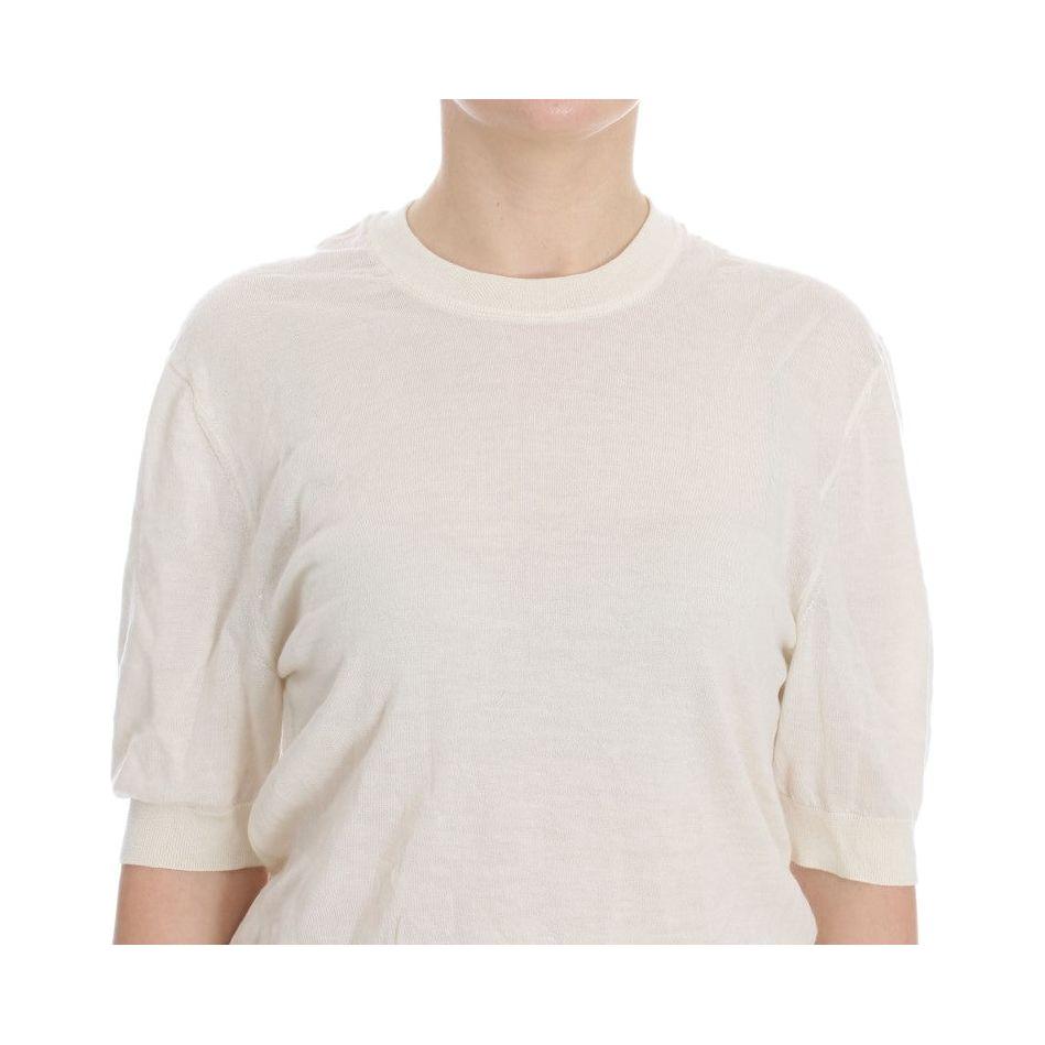 Dolce & Gabbana White 100% Cashmere Sweater DRE10087-1