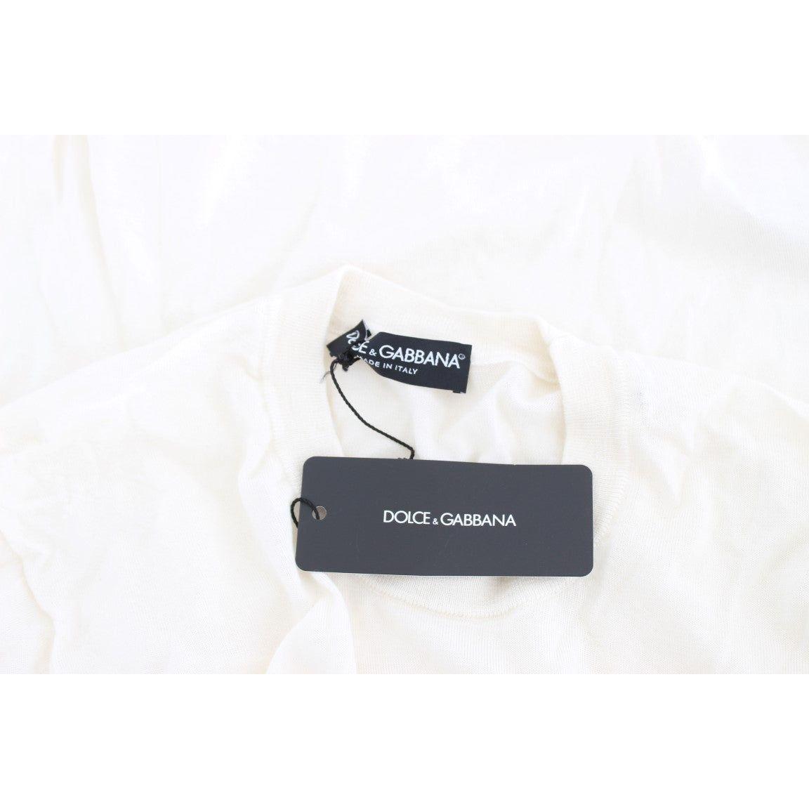 Dolce & Gabbana White 100% Cashmere Sweater DRE10087-1