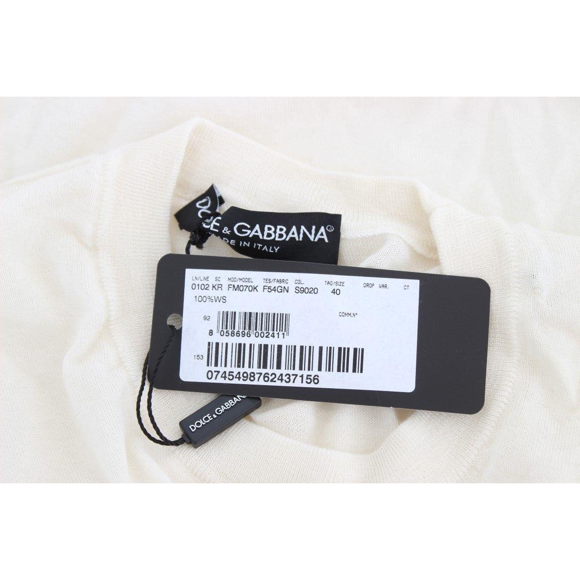 Dolce & Gabbana White 100% Cashmere Sweater DRE10087-1