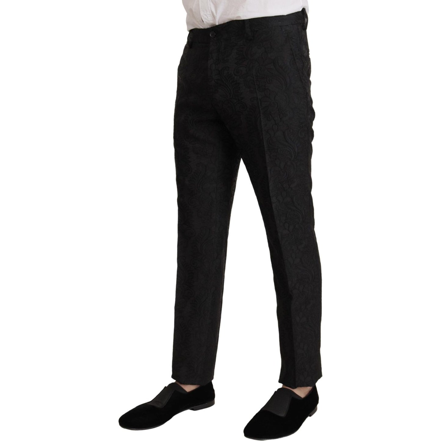 Dolce & Gabbana Black Brocade Formal 2 Piece MARTINI Suit KOS1994- 46