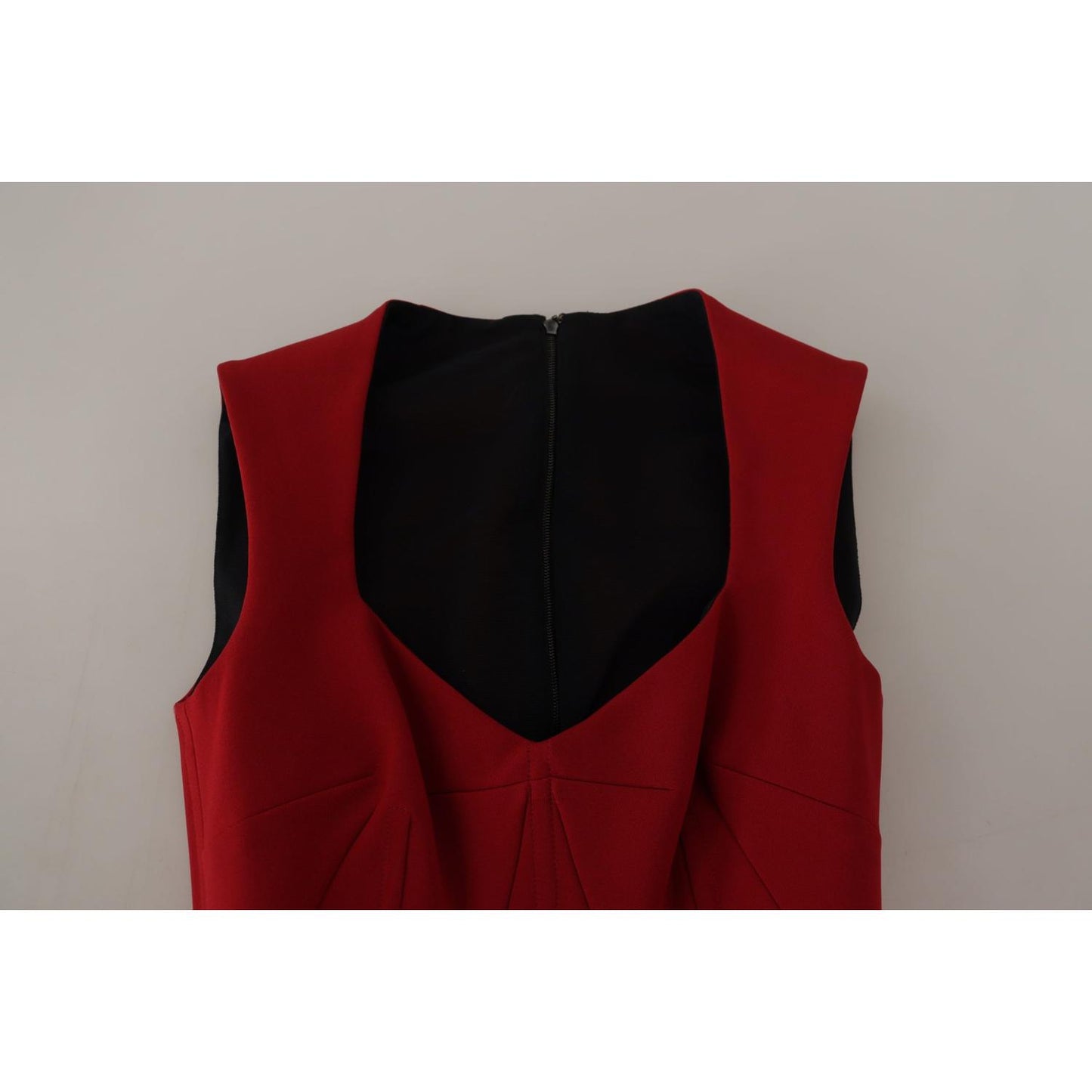 Dolce & Gabbana Red Sweetheart Neck Bodycon Midi Dress DR28778 - 36