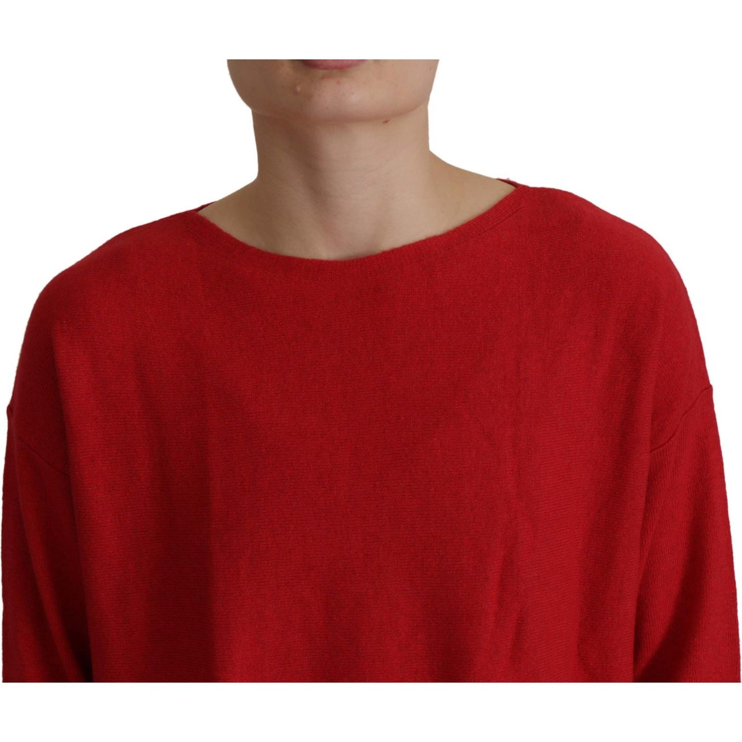 Dolce & Gabbana Red Wool Knit Round Neck Pullover Sweater TSH8061- 38