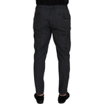 Dolce & Gabbana Gray Checked Cargo Trousers Stretch Pants PAN73255- 48