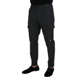 Dolce & Gabbana Gray Checked Cargo Trousers Stretch Pants PAN73255- 48