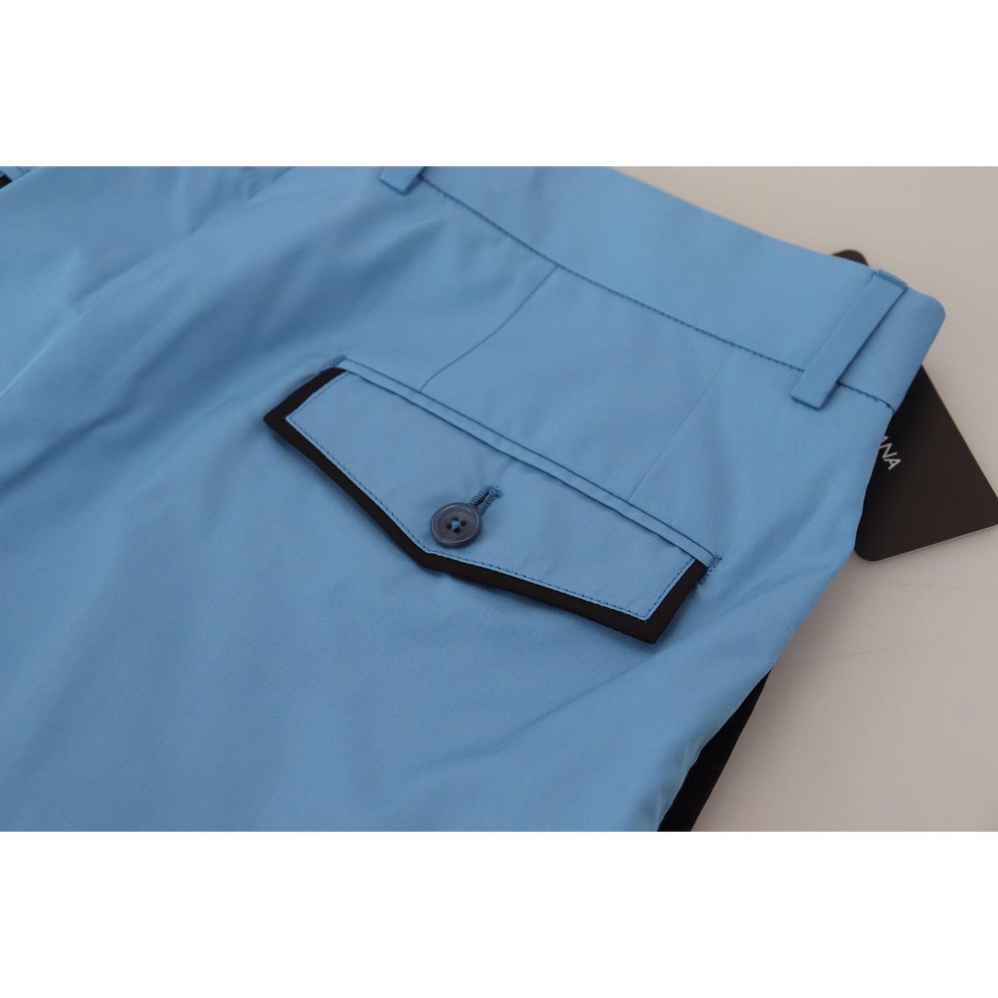 Dolce & Gabbana Blue Cotton Silk Trousers Chinos Pants PAN73259- 26