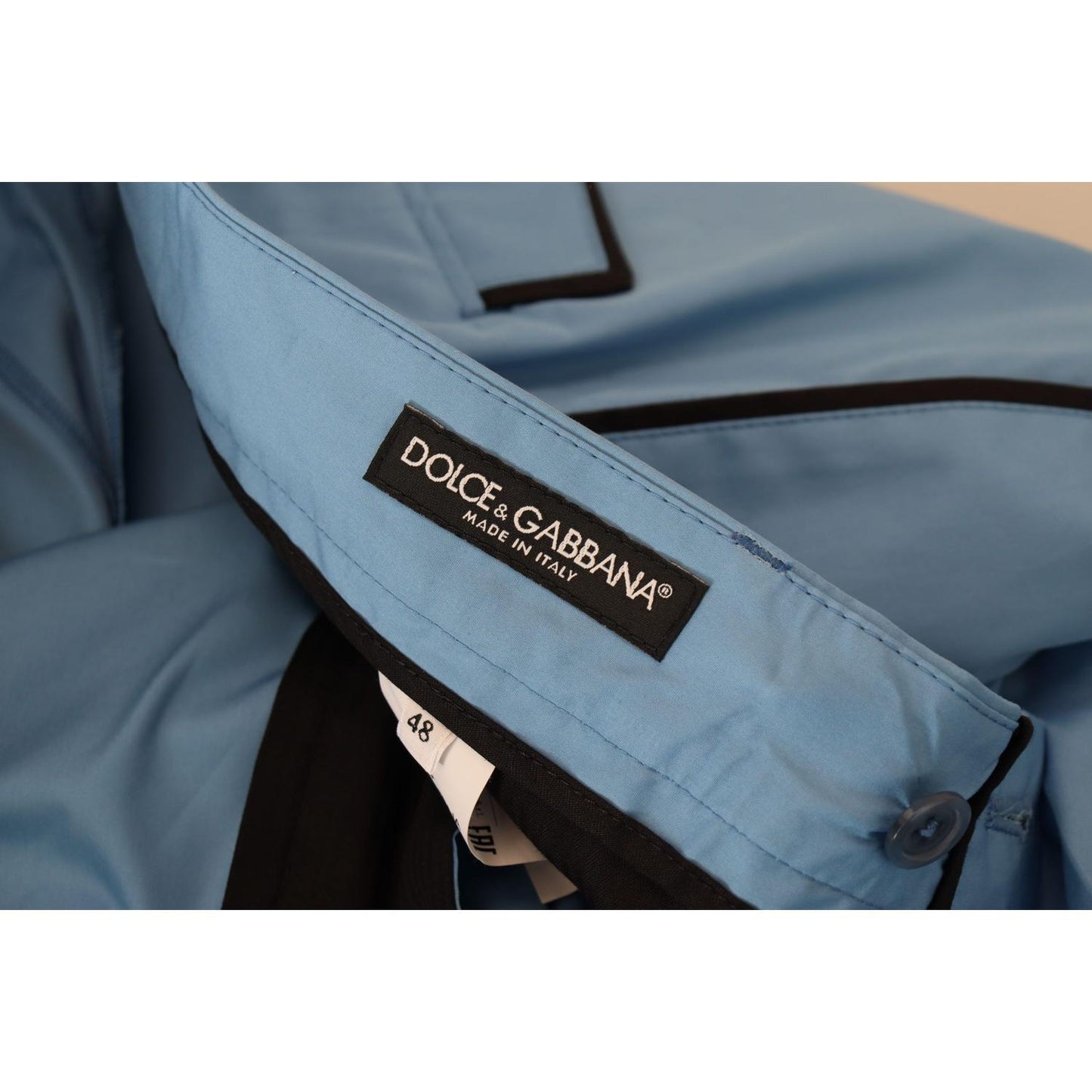 Dolce & Gabbana Blue Cotton Silk Trousers Chinos Pants PAN73259- 26
