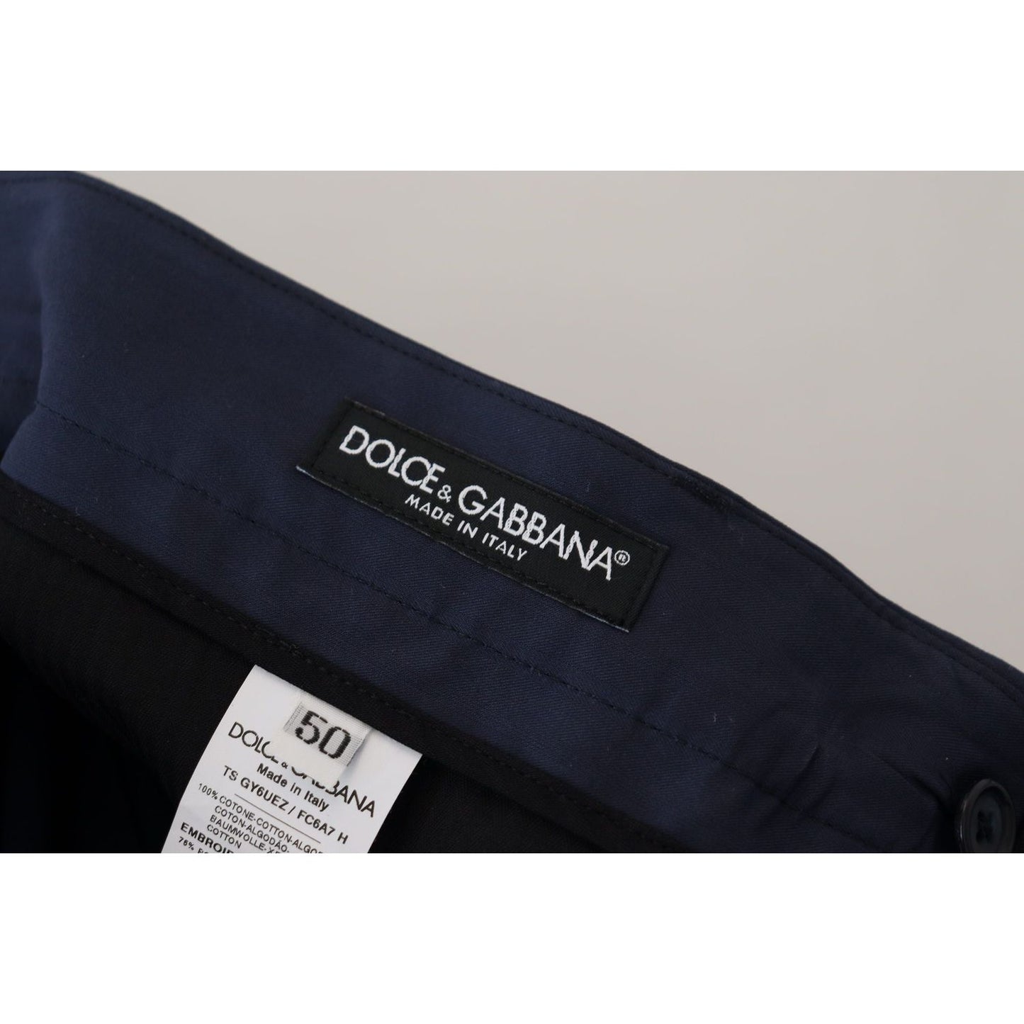 Dolce & Gabbana Blue Cotton Slim Trousers Chinos Pants PAN73339- 46