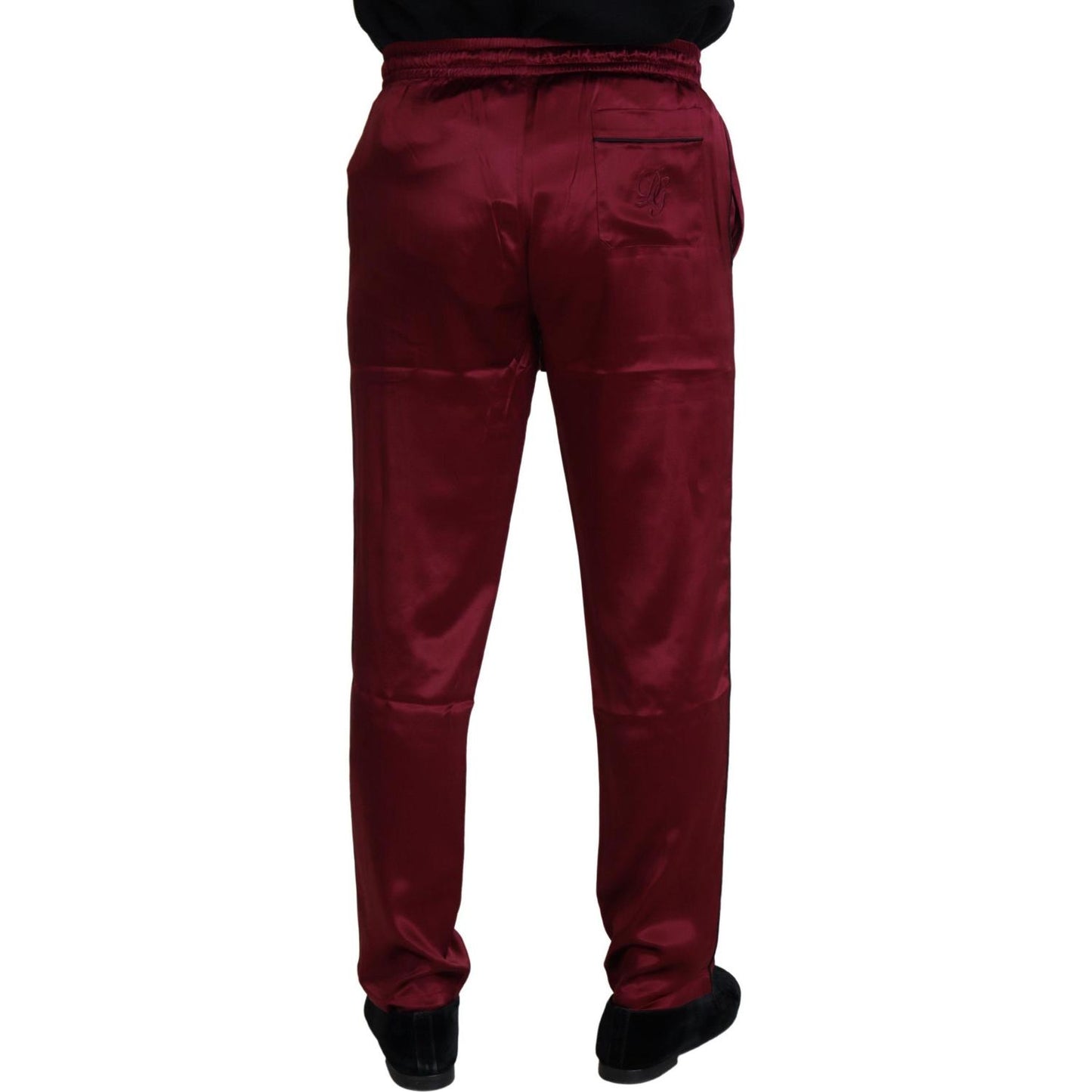 Dolce & Gabbana Bordeaux Silk DG Sleep Lounge Pants PAN74044- 48