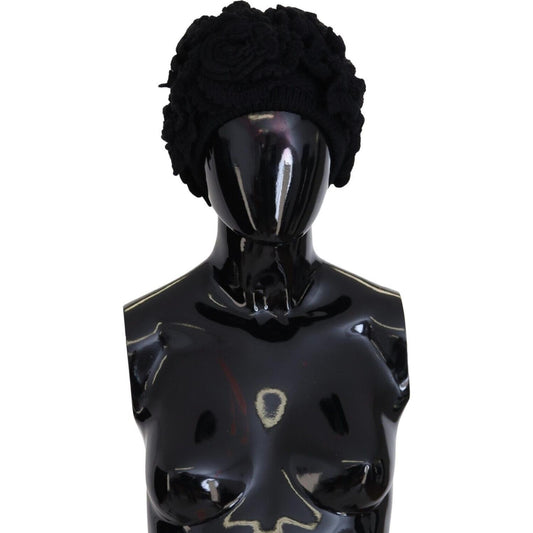 Dolce & Gabbana Black Wool Knit Winter Beanie Hat