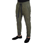 Dolce & Gabbana Green Striped Cargo Zipper Leg Men Trouser Pants PAN74247 - 48