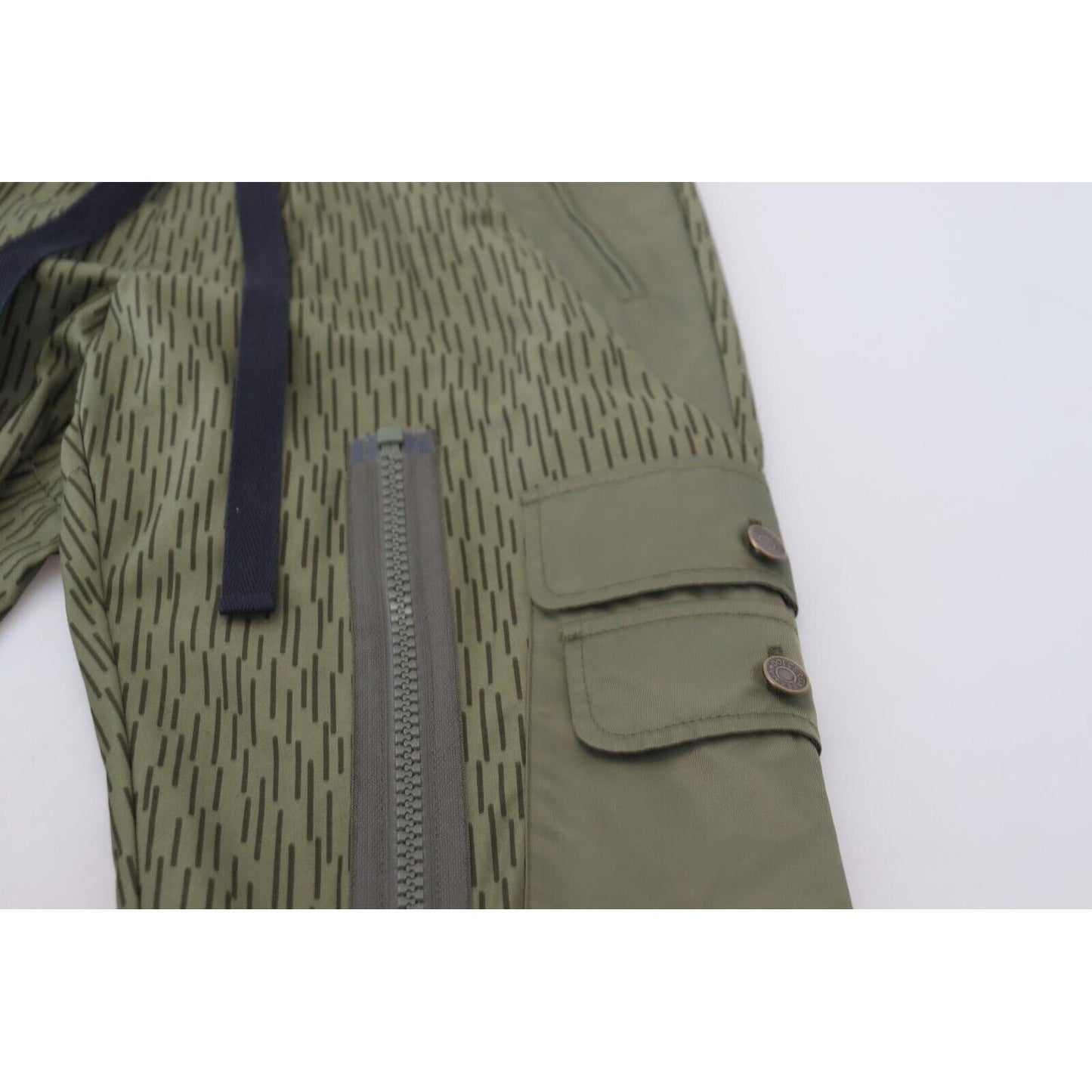 Dolce & Gabbana Green Striped Cargo Zipper Leg Men Trouser Pants PAN74247 - 48