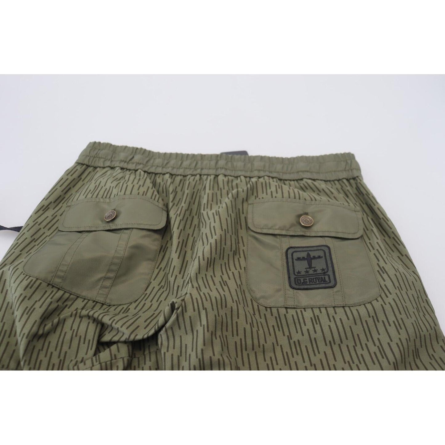 Dolce & Gabbana Green Striped Cargo Zipper Leg Men Trouser Pants PAN74247 - 48