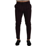Dolce & Gabbana Brown Striped Men Trousers Cotton Pants PAN74383 - 48