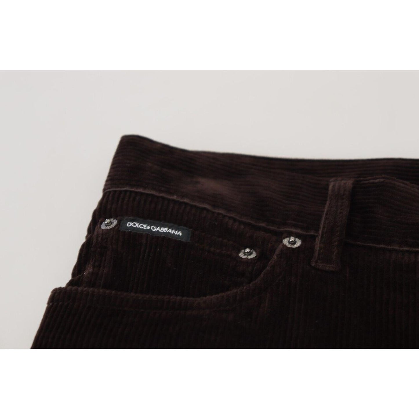 Dolce & Gabbana Brown Corduroy Men Casual Trouser Pants PAN74256 - 50