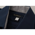 Roberto Cavalli Navy Blue Cotton Dress Formal Shirt TSH82935- 43