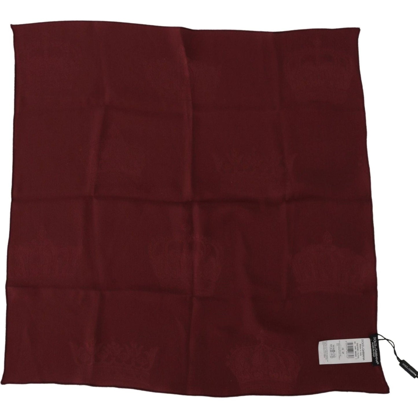 Dolce & Gabbana Maroon Silk Crown Square Wrap Handkerchief Scarf MS6179