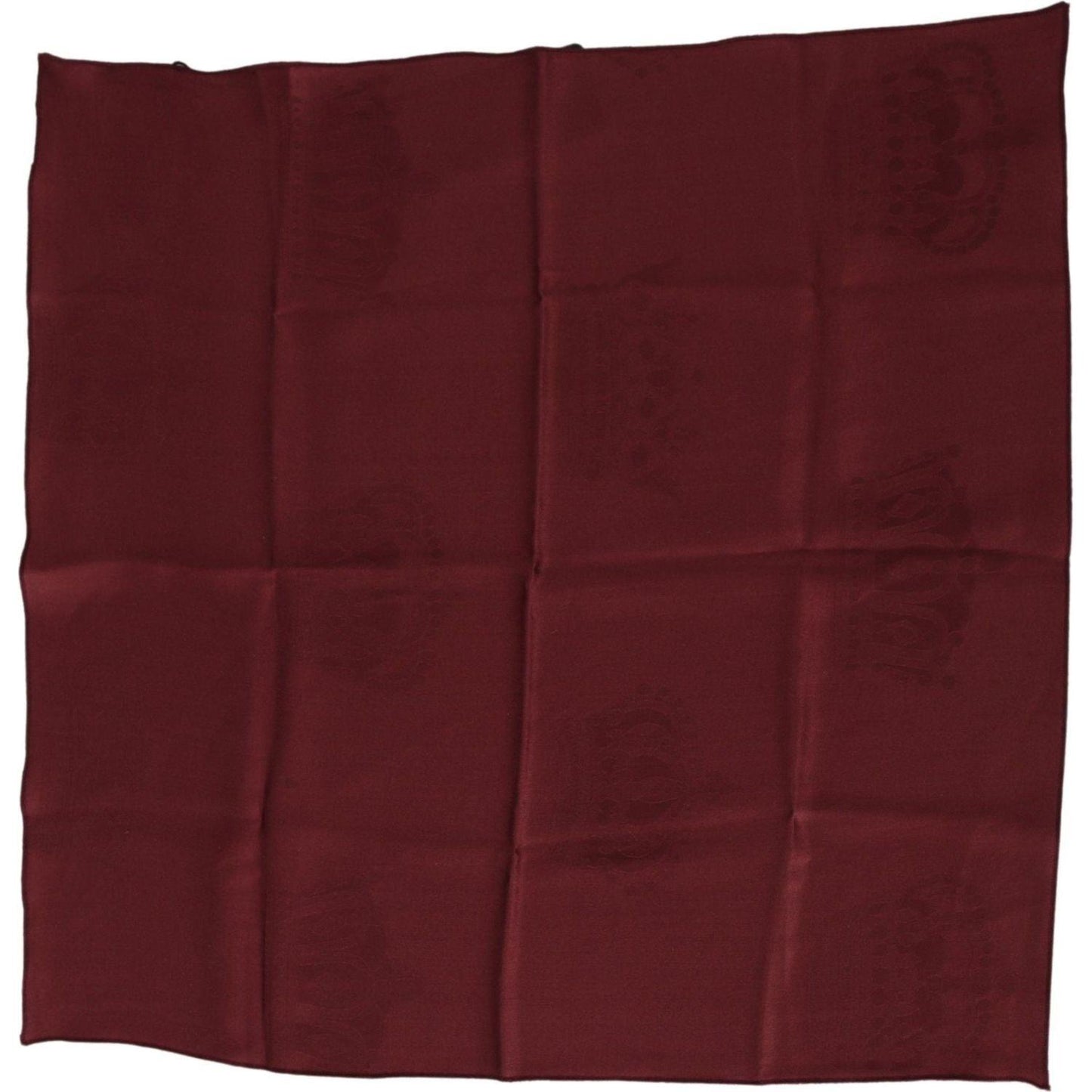 Dolce & Gabbana Maroon Silk Crown Square Wrap Handkerchief Scarf MS6179