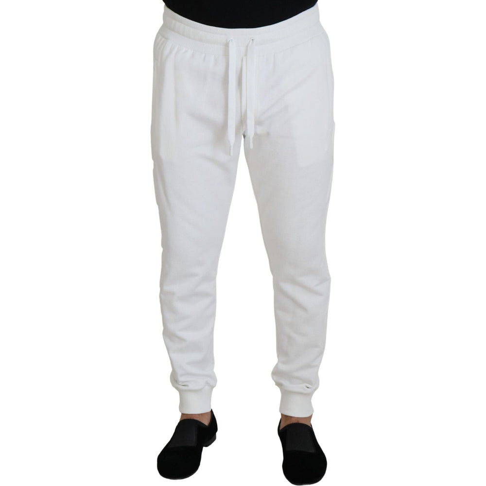 Dolce & Gabbana White Sport Logo Cotton Sweatpants Trousers Pants PAN73201 -46