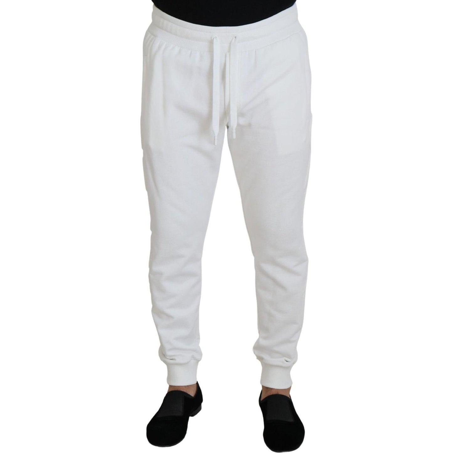 Dolce & Gabbana White Sport Logo Cotton Sweatpants Trousers Pants PAN73201 -46