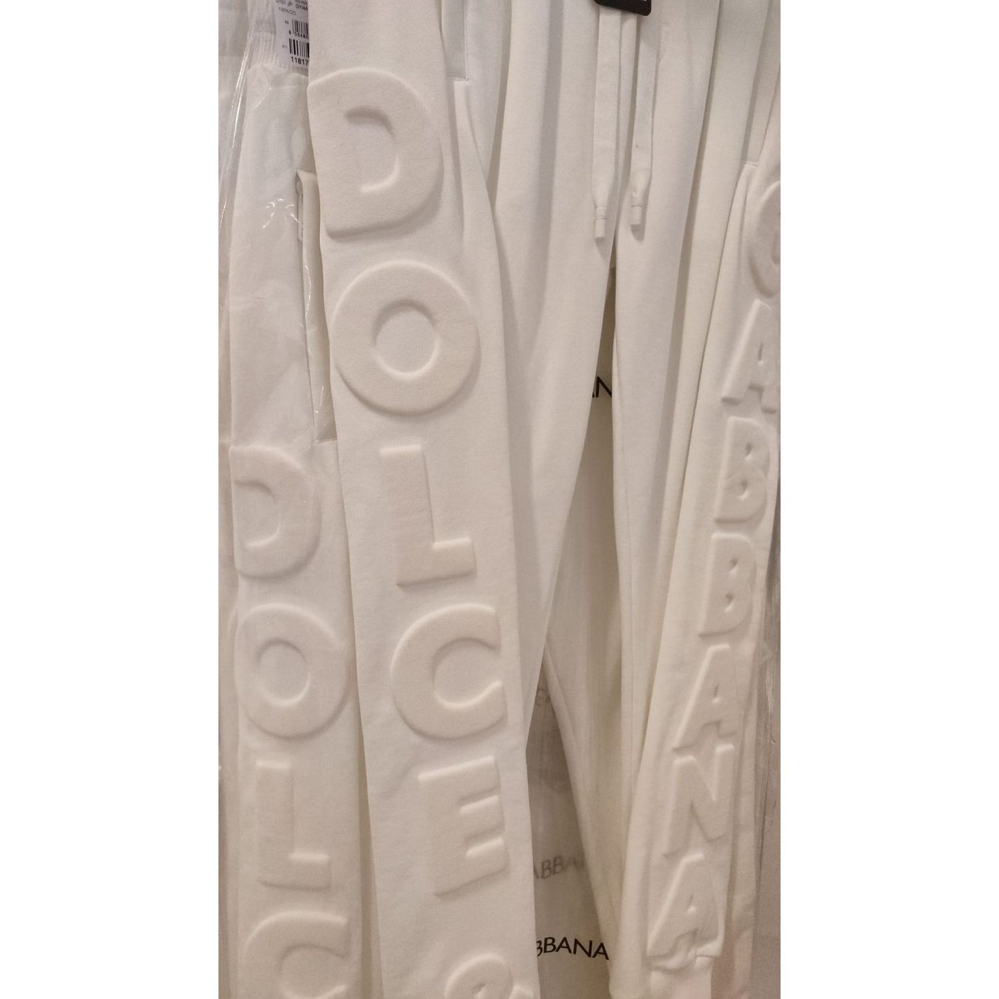 Dolce & Gabbana White Sport Logo Cotton Sweatpants Trousers Pants PAN73201 -46