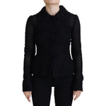 Dolce & Gabbana Black Wool Knitted Button Down Collar Jacket JKT3482 - 40
