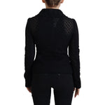 Dolce & Gabbana Black Wool Knitted Button Down Collar Jacket JKT3482 - 40