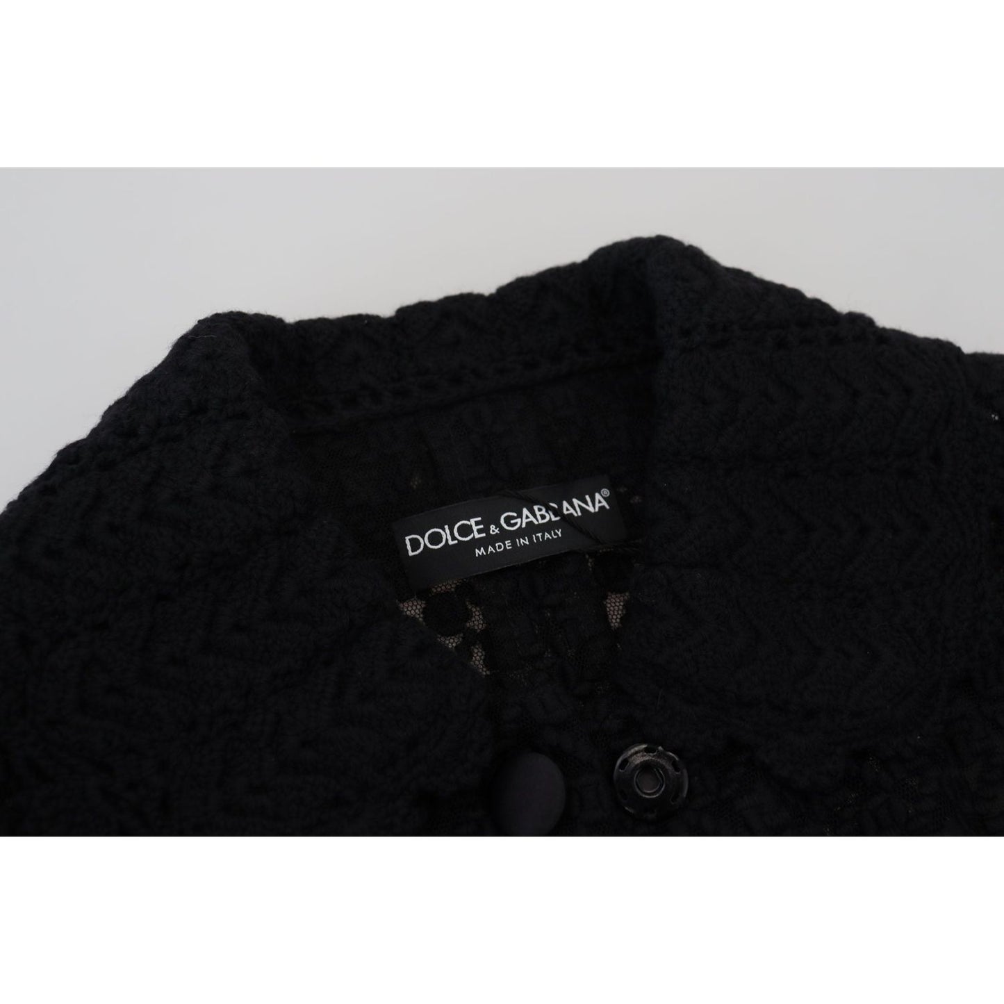 Dolce & Gabbana Black Wool Knitted Button Down Collar Jacket JKT3482 - 40
