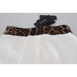 Dolce & Gabbana White Leopard Print High Waist Pants PAN73072 - 36