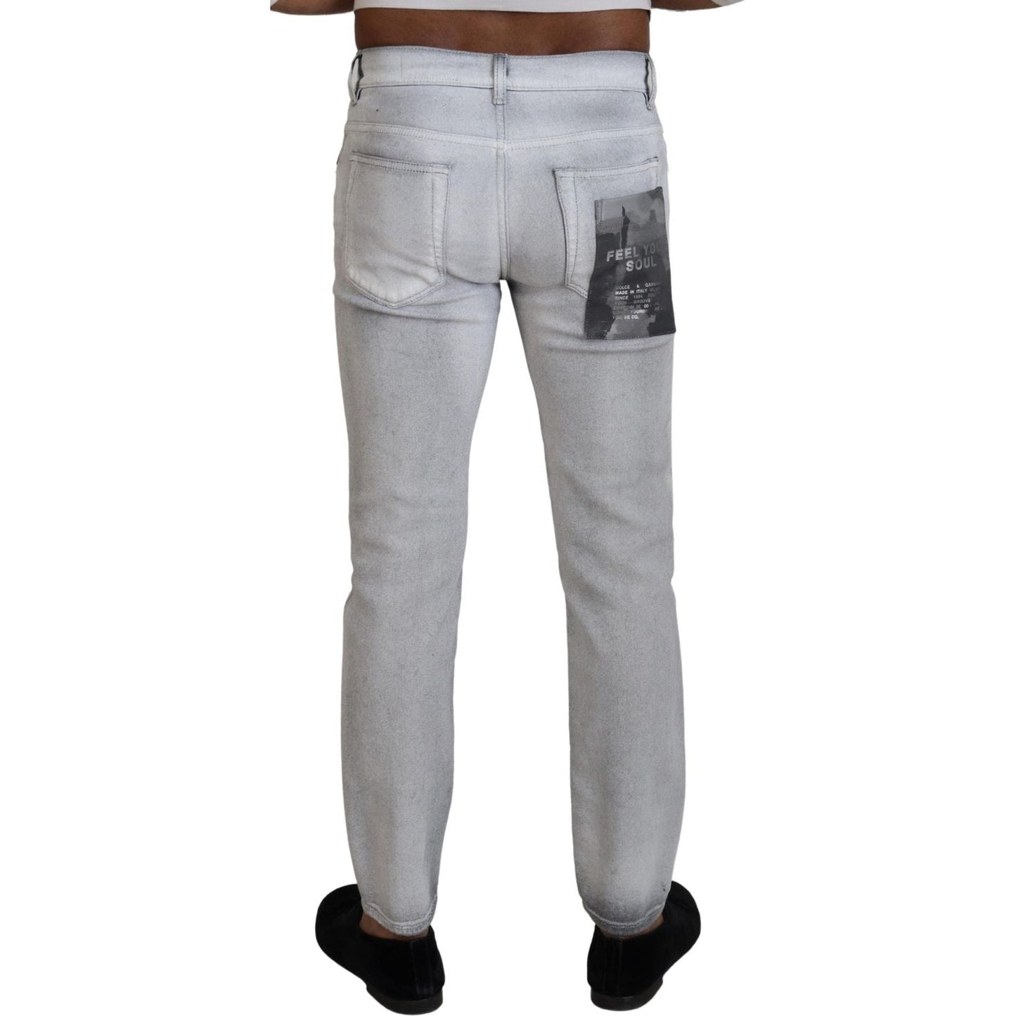 Dolce & Gabbana Gray Washed Skinny Men Denim Jeans PAN73320 - 46