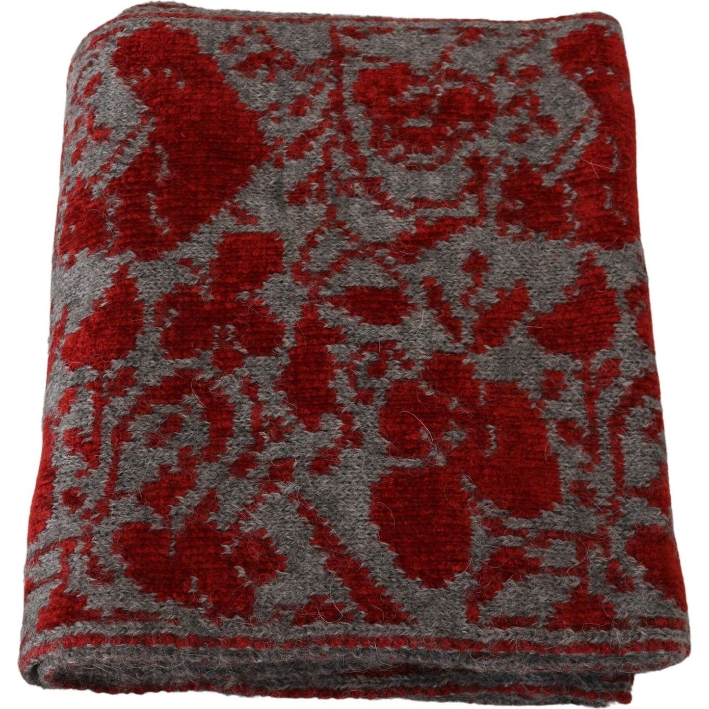 GF Ferre Red Grey Knitted Wrap Warmer Womens Shawl Scarf MS6833