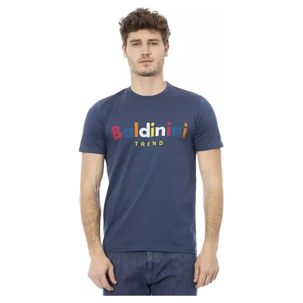 Baldinini Trend Blue Cotton Men T-Shirt BA-23189-XS
