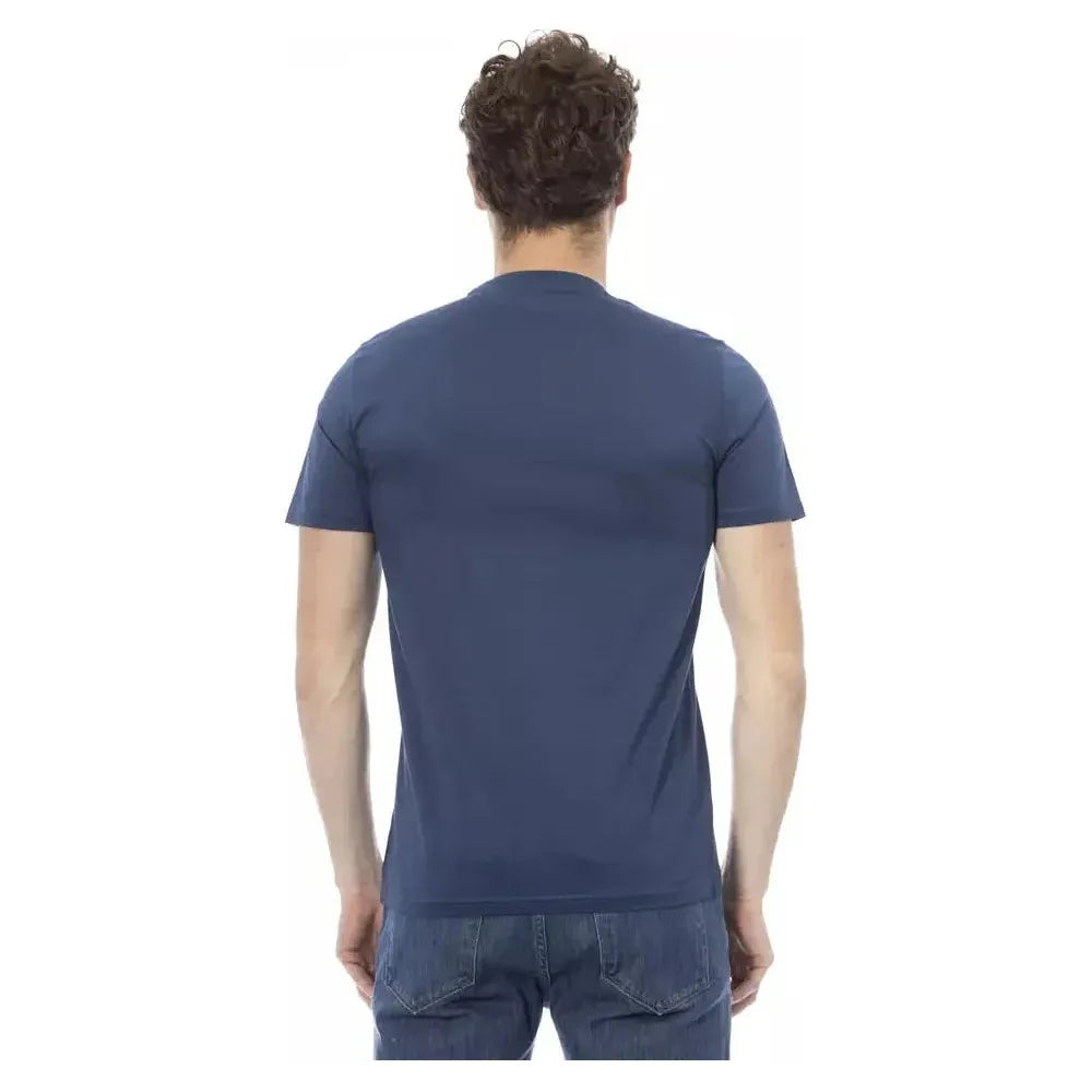 Baldinini Trend Blue Cotton Men T-Shirt BA-23189-XS