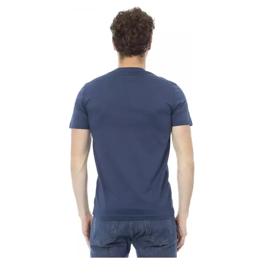 Baldinini Trend Blue Cotton Men T-Shirt BA-23173-XS