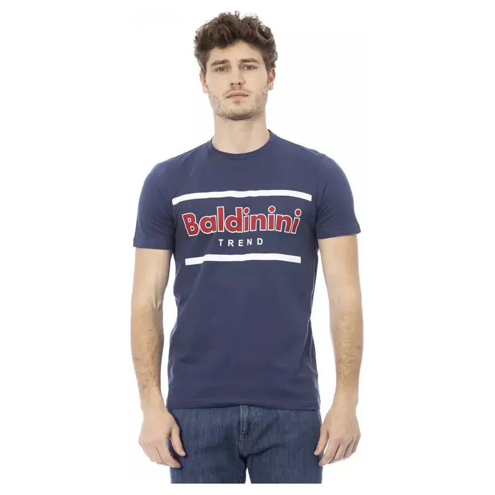 Baldinini Trend Blue Cotton Men T-Shirt BA-23169-XS