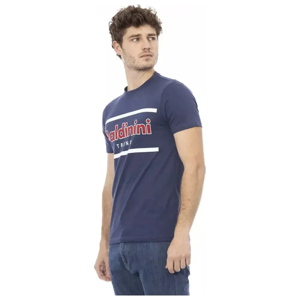 Baldinini Trend Blue Cotton Men T-Shirt BA-23169-XS
