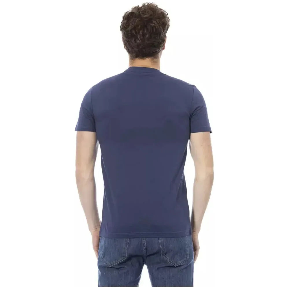 Baldinini Trend Blue Cotton Men T-Shirt BA-23169-XS