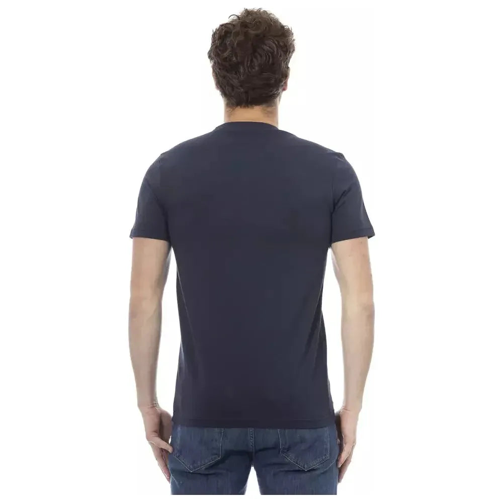 Baldinini Trend Blue Cotton Men's T-Shirt BA-23168-XS