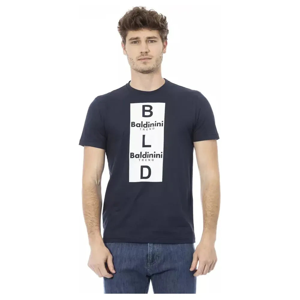 Baldinini Trend Blue Cotton Men T-Shirt BA-23161-XS