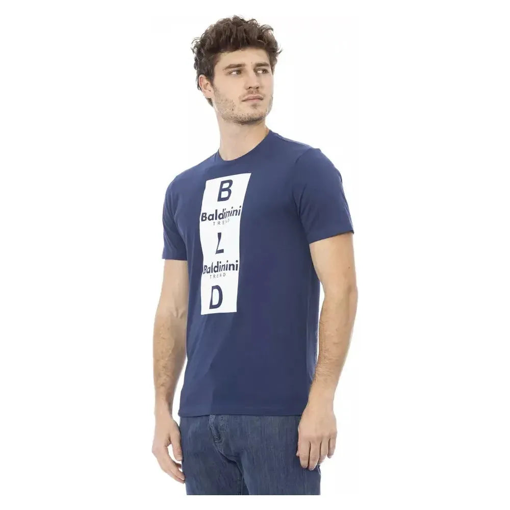 Baldinini Trend Blue Cotton Men T-Shirt BA-23166-XS