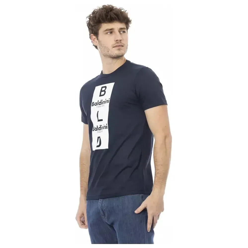 Baldinini Trend Blue Cotton Men T-Shirt BA-23161-XS
